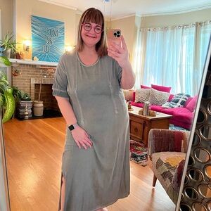 Anthropologie XL Holding Horses knit faded grey maxi